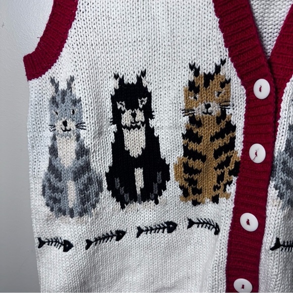 SOLD Vintage Marisa Christina Vneck Knit Button Front Vest Size Large - Picture 5 of 9